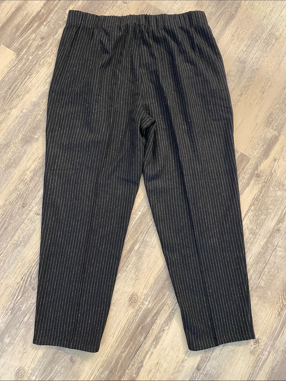 Eileen Fisher Pin Stripe Wool Pull On Black White LARGE - Picture 8 of 9